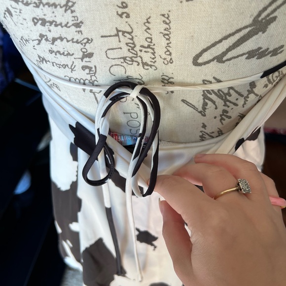 Urban Outfitters Shae Halter Slip Dress Cow Print Women’s Small. - Picture 4 of 16